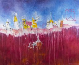 Mark Drummond-Lee - Abstract View of a Continental Town, oil on canvas, signed and dated '99, 137.