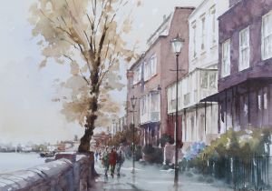 Dennis Page – ‘Hammersmith Mall’, 20th century watercolour, signed recto, titled Chris Beetles