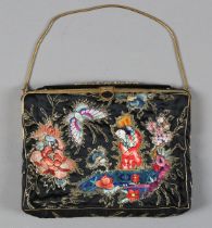 A mid-20th century hand embroidered evening bag by Lady Clare for Liberty, boxed.Buyer’s Premium