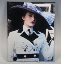 An autographed colour oversized photograph signed by Kate Winslett, depicting Winslett in the role