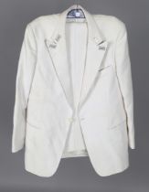 A Danny La Rue white fabric suit worn on one of his tours of Australia, authenticated by Annie