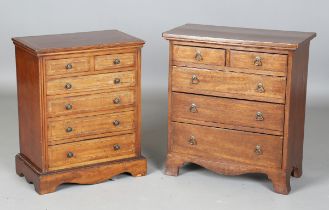 An Edwardian mahogany and satinwood crossbanded diminutive chest of drawers, height 49cm, width