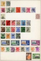 World stamps in five albums with better British Commonwealth: Australia, Hong Kong, New Zealand,