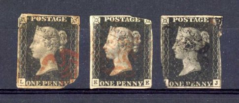 Great Britain stamps in six albums plus stock book from 1840 1d black used (3 with faults), 1d reds,