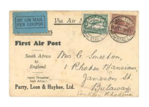 Airmail covers in two albums with 1930s South Africa First Flights, Canada, Bahrain, Second World