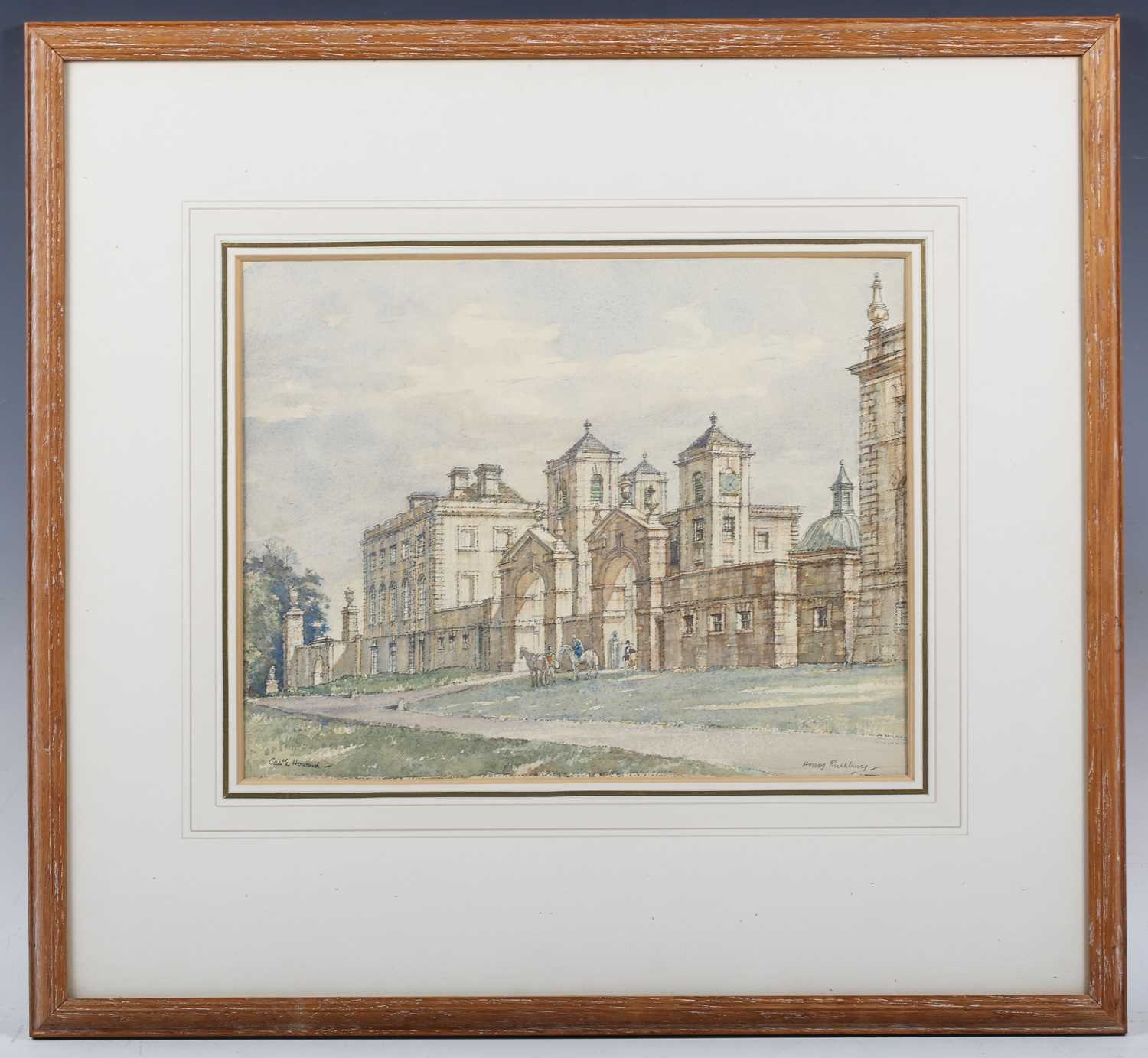 Henry George Rushbury – ‘Castle Howard’, early 20th century watercolour with ink, signed and titled, - Image 2 of 5