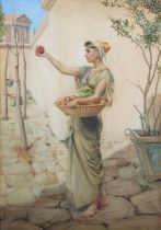 William Wardlaw Laing – ‘Pomegranate’, 19th century watercolour, signed recto, titled label verso,