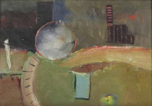 Anne Batty – ‘Dusk’, 20th century oil on canvas-board, signed and titled verso, 23.5cm x 34cm,