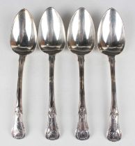 A set of four George IV Irish silver King's pattern with Union Shell heel tablespoons, Dublin 1828