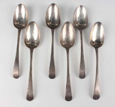 A set of four George III silver Old English Feather Edge pattern tablespoons, London 1771 by John