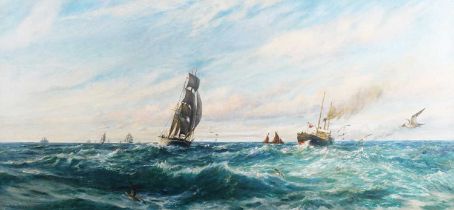 George Cochran Kerr - ‘A Following Breeze & Flowing Tide’ (Sail and Steam off South Coast), 19th