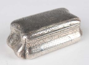 An early 20th century Austro-Hungarian silver snuff box of rectangular bombé form, the hinged lid