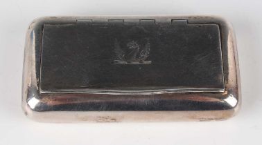 A George III silver rectangular snuff box, the hinged lid crest engraved, London 1804 by William