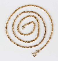 A gold multiple link neckchain on a boltring clasp, detailed ‘9ct’, weight 7.4g, length 52cm.