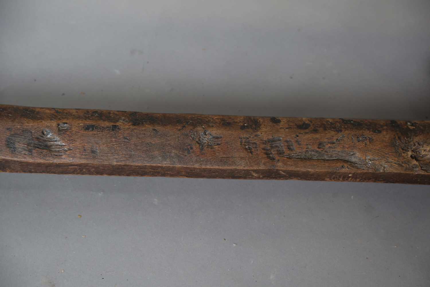 A 17th century style oak refectory table, the top with a walnut crossbanded border, height 74cm, - Image 13 of 17