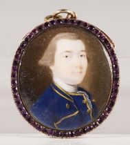 John Smart - a late 18th/early 19th century oval portrait miniature of a young gentleman wearing a