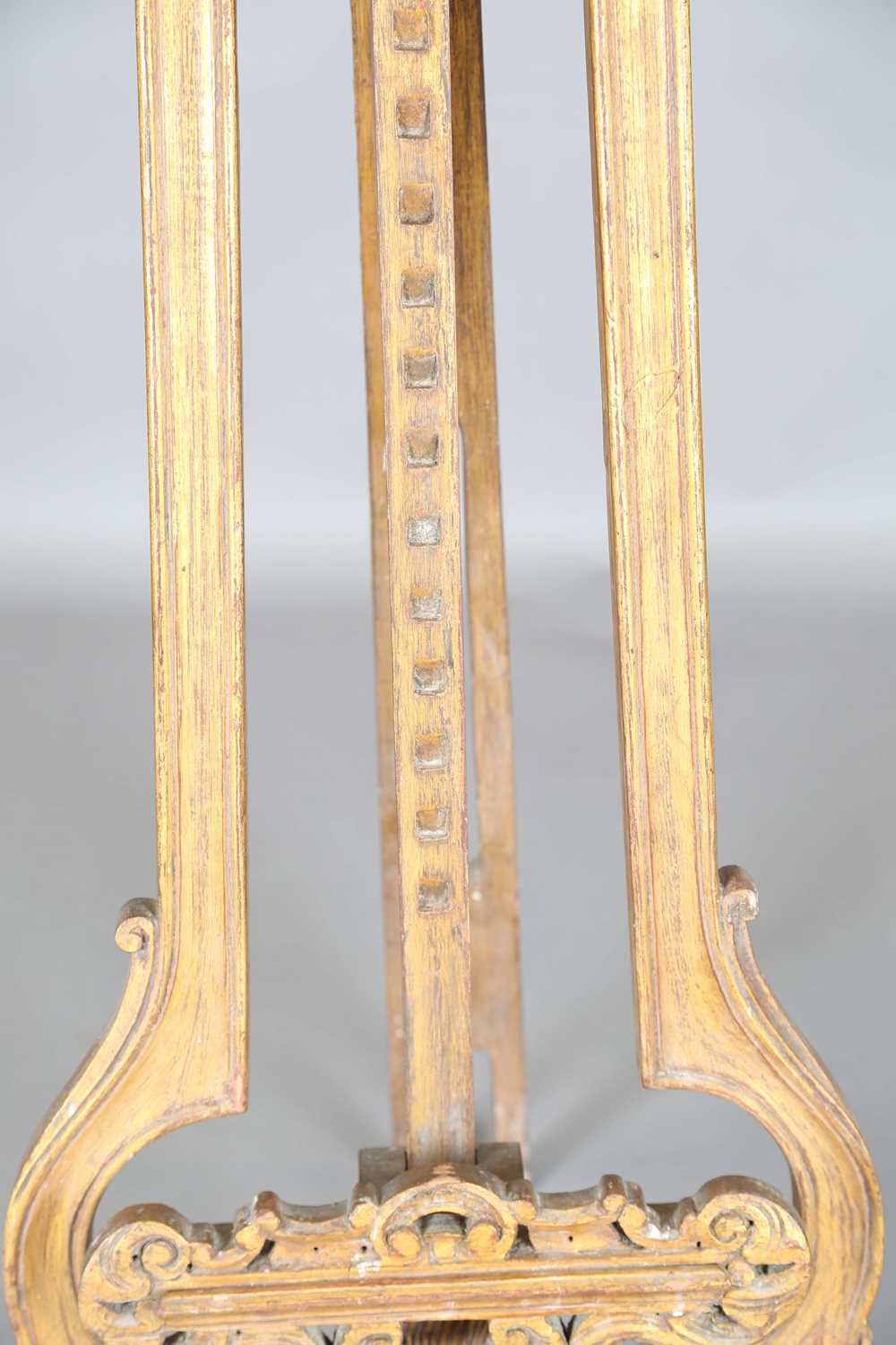 A 20th century rococo style carved wooden easel, height 181cm, width 65cm. - Image 5 of 13