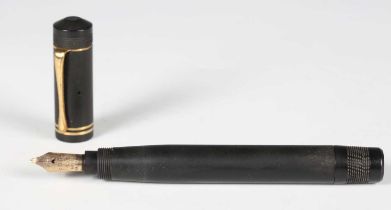 A rare T.B. Ford black hard rubber cased 'Short Standard' fountain pen, the nib detailed 'Ford 428