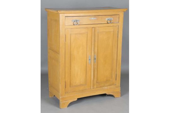 An 18th century painted fruitwood side cabinet, height 130cm, width 103cm, depth 48cm. - Image 1 of 8