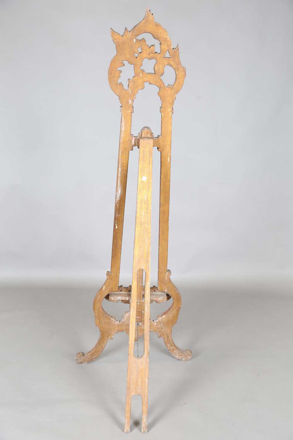 A 20th century rococo style carved wooden easel, height 181cm, width 65cm. - Image 10 of 13