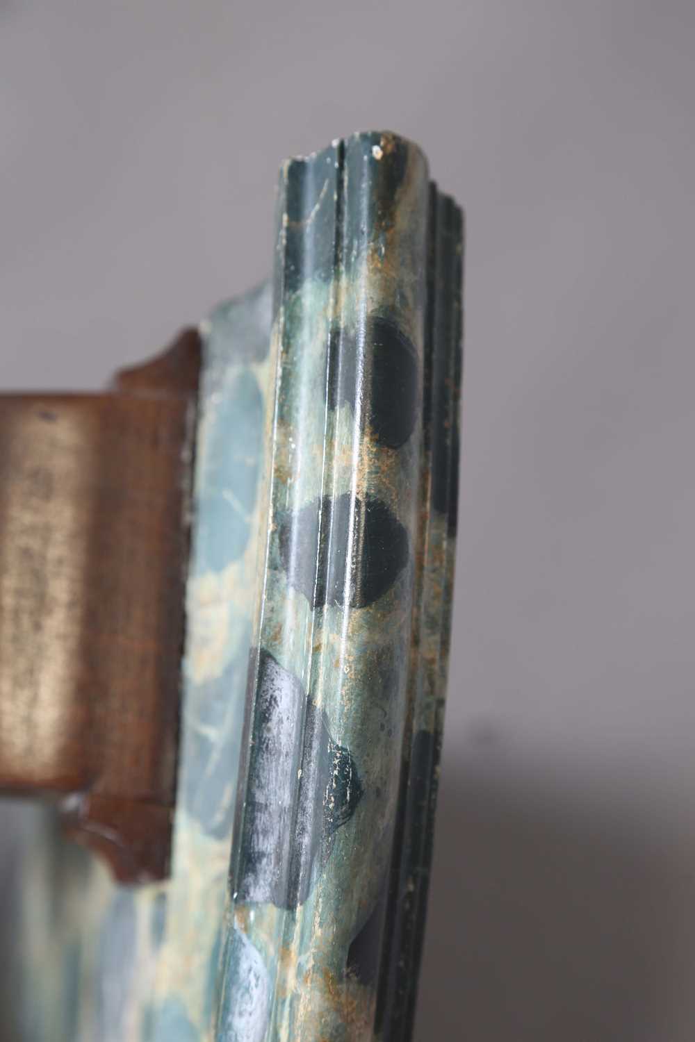 A late 19th century walnut corner wall bracket with a painted faux marble top, height 48cm, width - Image 6 of 9