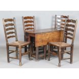 An 18th century provincial oak gateleg breakfast table, height 70cm, length 96cm, depth 96cm,