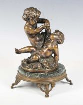 After Claude Michel Clodion - a late 19th/early 20th century patinated cast bronze figure group of