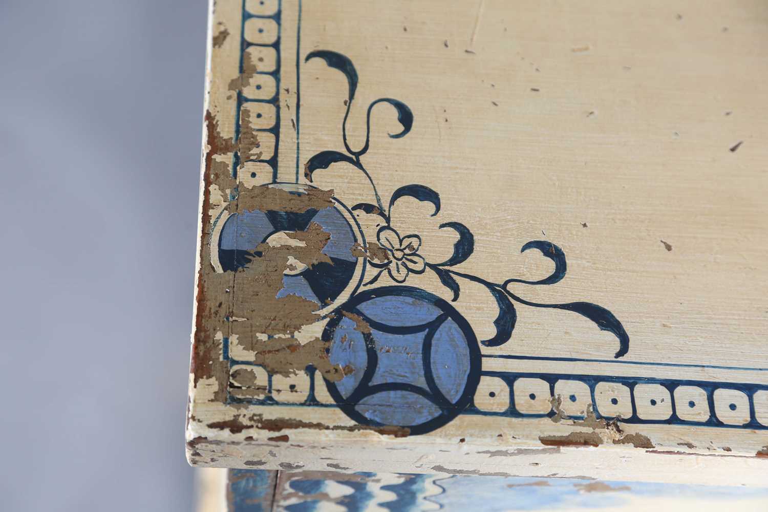 A Victorian pine chest of drawers, painted to imitate the blue and white Willow pattern, height - Image 3 of 13