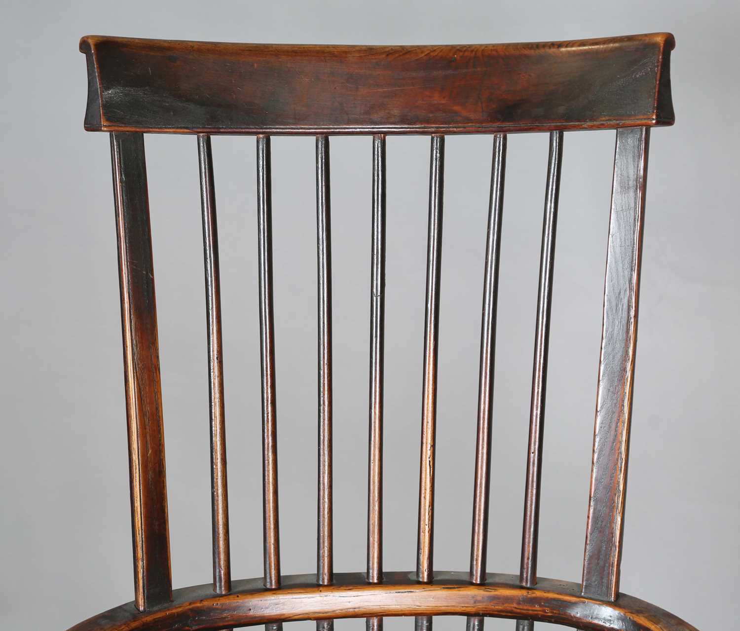 A mid-19th century provincial ash and elm bar and stick back Windsor armchair with a wide elm seat - Image 2 of 9