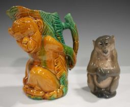 A Royal Copenhagen model of a pregnant monkey, dated 1953, by Niels Nielson, No. 1444, height 12.