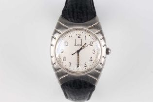 A Dunhill steel cased gentleman’s wristwatch, the signed silvered dial with Arabic hour numerals,