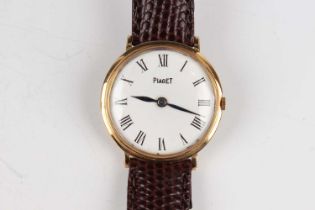 A Piaget 18ct gold circular cased lady's wristwatch, the signed and jewelled 9P caliber movement