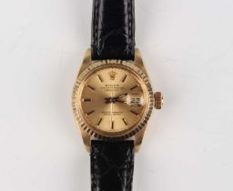 A Rolex Oyster Perpetual Datejust 18ct gold cased lady's wristwatch, Ref. 6917, circa 1979, with