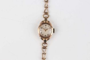 A Tudor 9ct gold cased lady’s wristwatch, the jewelled lever movement detailed ‘Tudor Swiss Made’,