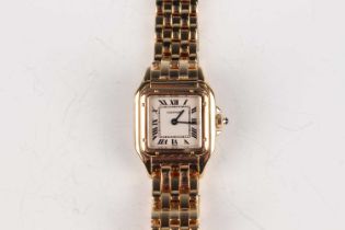 A Cartier Panthère 18ct gold lady's bracelet wristwatch, Ref. 1070, with quartz movement, the signed