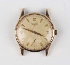 A Longines 9ct gold circular cased gentleman's wristwatch, circa 1959, the signed and jewelled 12.