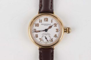 A Zenith 18ct gold circular Borgel cased gentleman's wristwatch, the gilt jewelled movement detailed