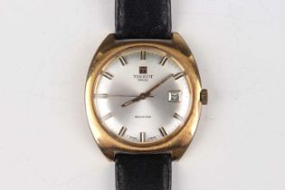 A Tissot Seastar gilt metal fronted and steel backed gentleman’s wristwatch, the signed silvered