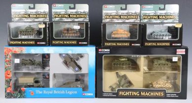 A collection of Corgi Showcase Collection Fighting Machines, including CSCW38004 VE-Day 60th