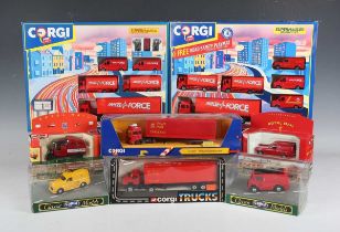 A collection of Corgi commercial vehicles, mostly in Royal Mail livery, all boxed.