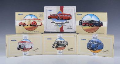 Sixteen Corgi Classics Commercials coaches, including No. 97063 The Buses of Yelloway AEC Regal