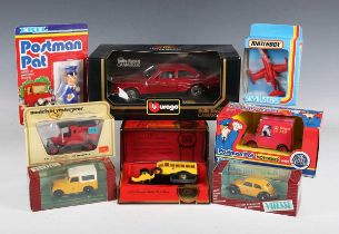 A collection of diecast vehicles, including Matchbox Collectors Series Australia Post set of
