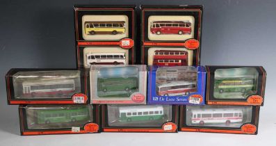 A collection of Exclusive First Edition buses, including No. 15104 Leyland National long two door