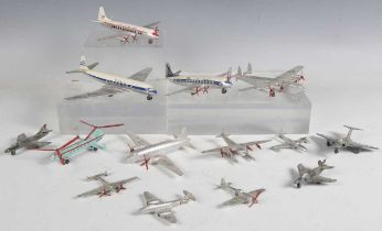 A small collection of Dinky Toys aircraft, including No. 702 Comet, No. 706 Viscount and No. 735