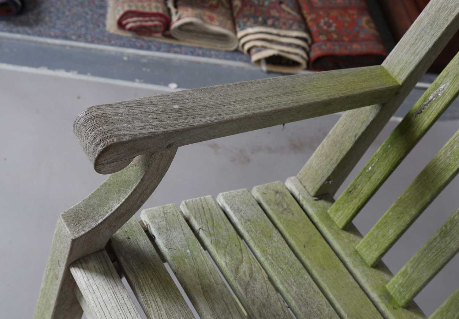 A late 20th century teak extending garden table by Gloster, height 70cm, extended length 310cm, - Image 11 of 20