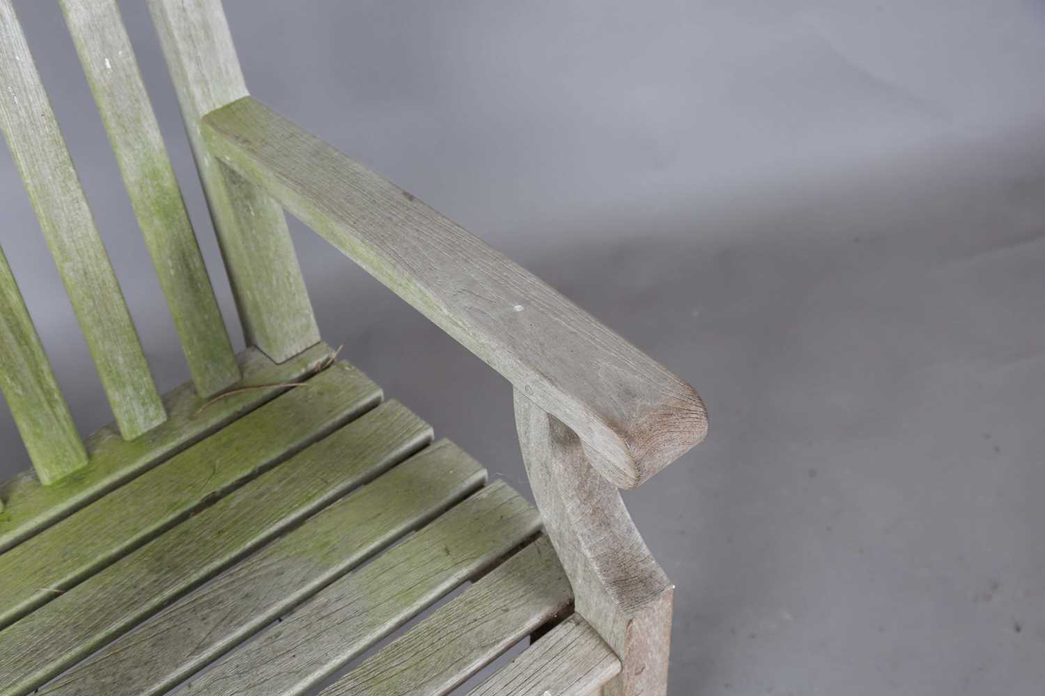 A late 20th century teak extending garden table by Gloster, height 70cm, extended length 310cm, - Image 10 of 20