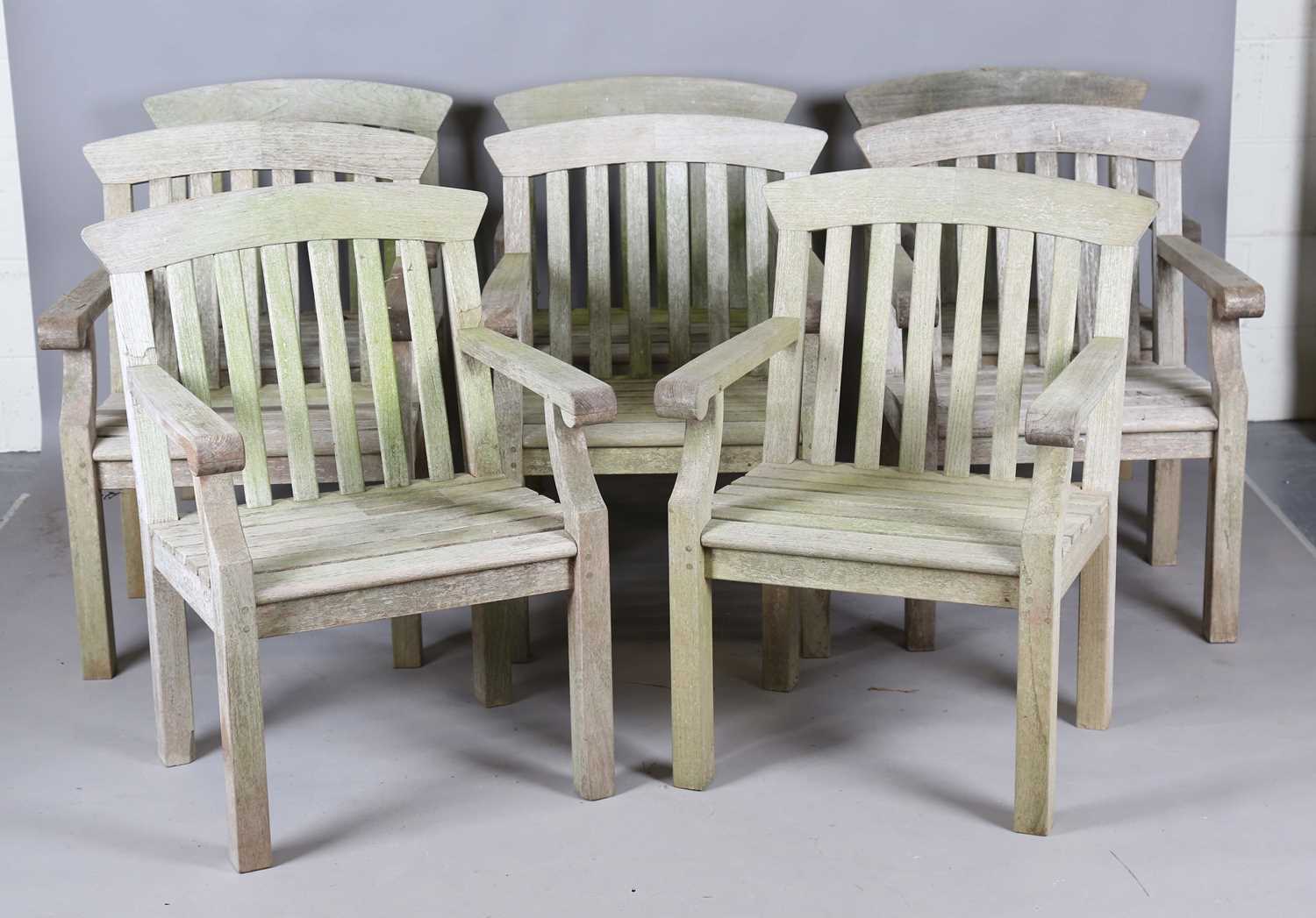 A late 20th century teak extending garden table by Gloster, height 70cm, extended length 310cm, - Image 20 of 20