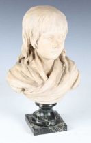 After Jean-Antoine Houdon - a late 19th/early 20th century cast bust of the Dauphin Louis Charles,