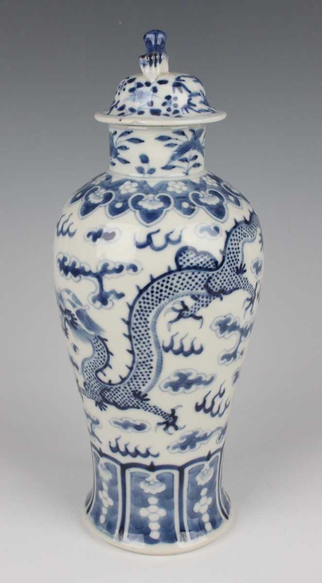 A group of six Chinese blue and white porcelain vases and covers, late 19th century, each of - Image 48 of 75