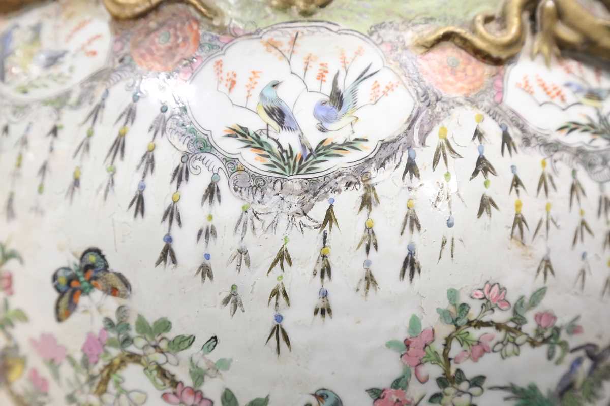 A large Chinese Canton famille rose porcelain vase, mid to late 19th century, the swollen - Image 41 of 47